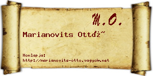 Marianovits Ottó névjegykártya