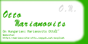 otto marianovits business card